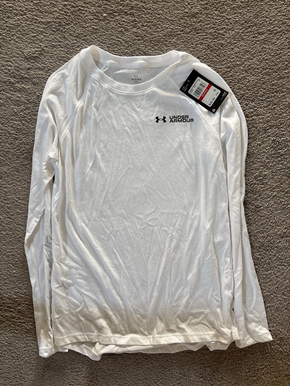 NWT！Under Armour Long Sleeve Performance Shirt - White